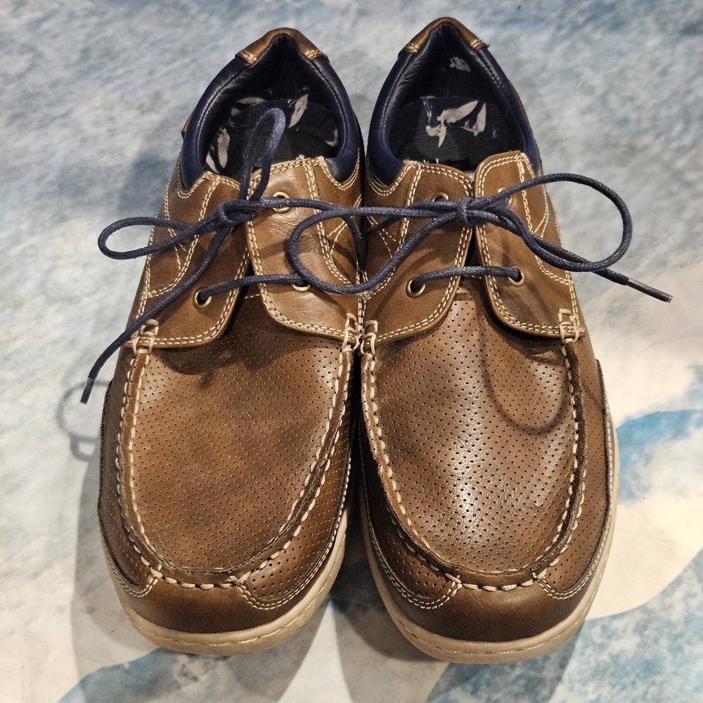 Izod Felix Men's Boat Shoes Brown Casual Lace Up Size 9